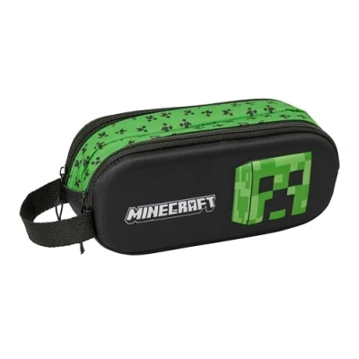 Immagine di safta MINECRAFT 3D astuccio doppio 3D, per bambini, ideale bambini in età scolastica, comodo e versatile, qualità resistenza, 21 x 6 8 cm, multicolore, M, Casual