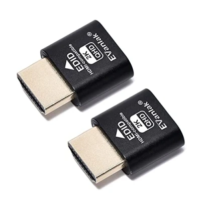 Immagine di EVanlak HDMI Plugs Headless Premium Aluminum Display Emulator Light Revelation Dummy Plug Ghost Machines Fit Anyone with a GUI Server 1920x1080@60Hz 3Pack