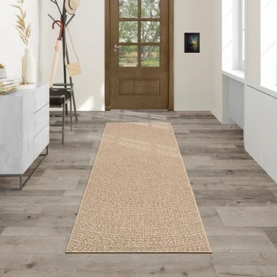 Immagine di the carpet Kansas robusto tappeto per esterni ed interni in juta naturale, resistente alle intemperie, adatto a terrazze e giardini, Rombo, 80 x 250 cm