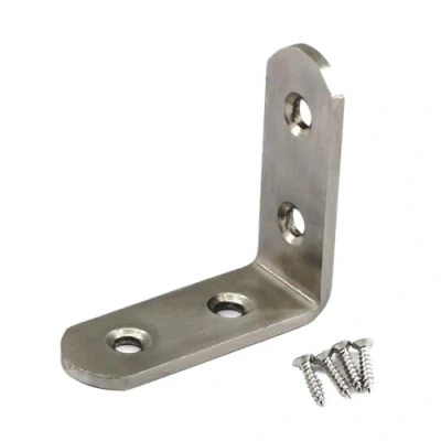 Immagine di Staffe angolari con connettori (spessore 3 mm), in acciaio inox, a forma di L, viti, 10 pezzi, 50 x mm
