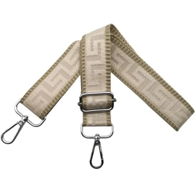 Immagine di Tracolla Regolabile per Borsa Donna Colorate Cinghia a Spalla di Ricambio Larga 3.8cm con Argento Moschettoni, Borsette, Crossbody, Cachi/Beige