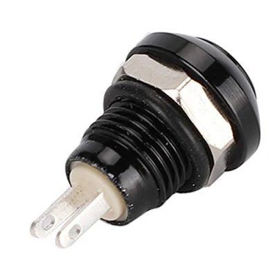 Immagine di Interruttore a Pulsante Auto, 1A 24V 8mm Mini Momentaneo Impermeabile Pulsanti Elettrici in Lega di ZincO Alluminio per Clacson Auto(Nero)