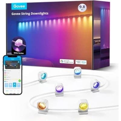 Immagine di Govee RGBIC Smart Lampada da Parete Interno,Striscia LED Compatibile con Alexa,Luci Dimmerabili Che Cambiano Colore per Casa, Feste, Sincronizzazione Musicale, Controllo APP WiFi, 3m