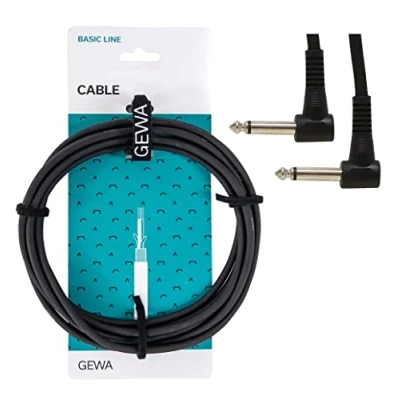 Immagine di Cavo patch GEWA Basic Line 0,3 m, nero, jack angolare 6,3 mm mono mono,190350