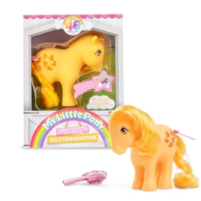 Immagine di My Little Pony, Butterscotch Classic Basic Fun, 35323, cavallo regalo rétro per bambine e bambini, unicorno giocattolo bambini dai 3 anni in su