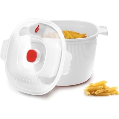 Immagine di Snips Cuoci Pasta Per Microonde 4 LT Contenitore Colore Bianco Linea Tempozero 26,5 x 22 16,5 cm BPA Free Made in Italy