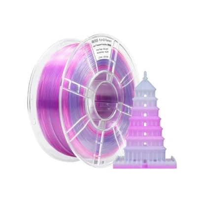 Immagine di iBOSS Gradient PLA Plus Filamento per stampante 3D da 1,75 mm + 0,02 mm, bobina 1 kg (2,2 lbs) trasparente Pro la maggior parte delle stampanti FDM (trasparente viola blu)