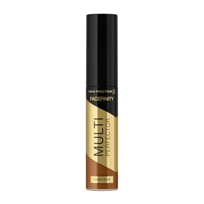 Immagine di Max Factor Facefinity Multi Perfector Correttore Liquido Tutto in Uno, Nasconde le Imperfezioni, Luminosità Istantanea, Finitura Naturale, Vegano, Copertura Personalizzabile, 10 Tonalità, 10N, 11ml