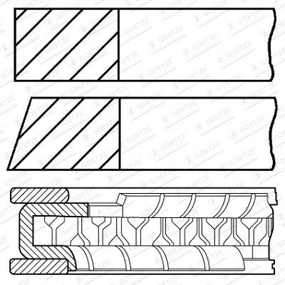 Immagine di GOETZE ENGINE 08 445500 00 Kit Fasce Elastiche 86 HONDA: CIVIC 7 Hatchback