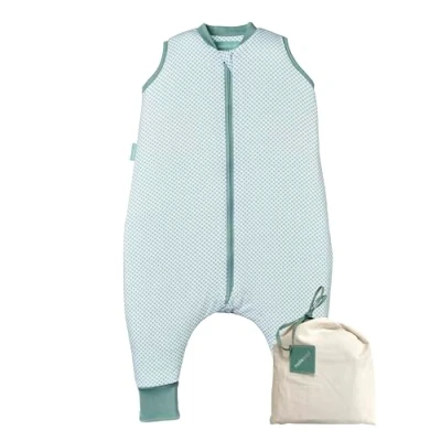 Immagine di molis&amp;co. Sacco nanna con piedini primaverile e autunno 1 tog Leggermente Imbotito 100% Cotone (Oeko TEX 100) Vichy Green (6 mesi)