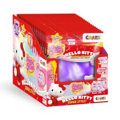 Immagine di CRAZE MAGIC slime BAG Hello Kitty 18 pack bambini con figura di a sorpresa, sacchetti 75ml per bambini, set 6 colori, inodore, senza rifiuti