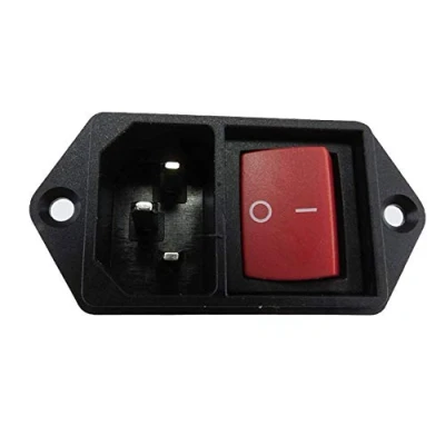 Immagine di Spina e presa da incasso per dispositivi di raffreddamento con interruttore, 250 V CC, 10 A, in diverse versioni, connettori a saldare o 4,8 mm