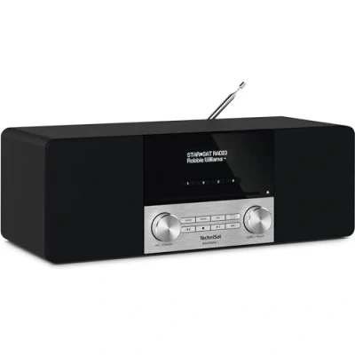 Immagine di TechniSat DIGITRADIO 3 Radio Stereo DAB, Impianto compatto (DAB+, VHF, Lettore CD, Bluetooth, USB, Ingresso per cuffie, AUX, Radiosveglia, Display OLED, 20 Watt RMS), Nero