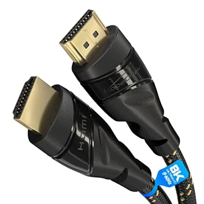 Immagine di KabelDirekt Cavo HDMI 8K/4K 1 m 8K@60Hz (rame extra per Ultra HD veloce, rivestimento in nylon, 4K@120Hz/8K@60Hz 2.0, alta velocità con Ethernet, Blu ray/PS5/XBO Serie X/Switch, nero)