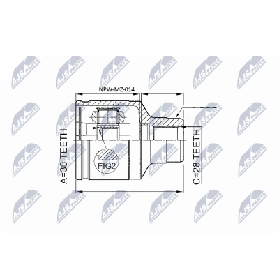 Immagine di NTY NPW MZ 014 Kit Giunto Omocinetico cambio manuale sul lato del MAZDA: 626 V SW, Sedan