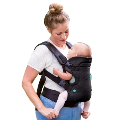 Immagine di Infantino Marsupio Neonato Flip Advanced 4 in 1 con Bavaglino Ergonomico Convertibile Voltato verso l&#039;interno e l&#039;esterno Anteriore posteriore Porta Bebè per Bambini da 3,6 14,5 kg