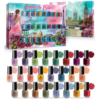 Immagine di Set Smalto &quot;Envie de Color&quot; Collezione Completa di 24 Colori Brillanti, Perlati, Pastello e Classici in una Scatola da Designer (Set #B)