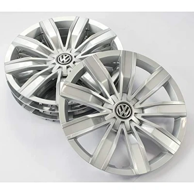 Immagine di Volkswagen 5NA071457A Set di 4 copricerchi da 17 pollici, in acciaio, colore: Argento brillante