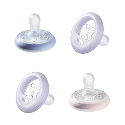 Immagine di Tommee Tippee Succhietto notturno simile al seno, 6 18 mesi da 4 succhietti con forma seno e tecnologia fosforescente