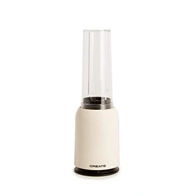 Immagine di CREATE/MOI/Frullatore crema/bianco/frullatore per frullati e frappè, vetro da 400 ml, senza BPA, portatile, lame in acciaio inox, 230 W