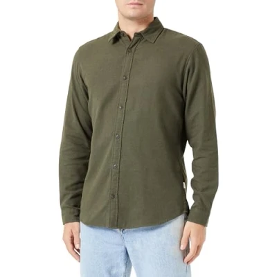 Immagine di Jack &amp; Jones Jjplain FALL Solid Camicia, Uomo, Taglia: Large, Forest night