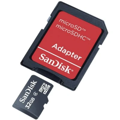 Immagine di SanDisk 32GB Class 4 MicroSD with microSDHC SD Adapter, Black