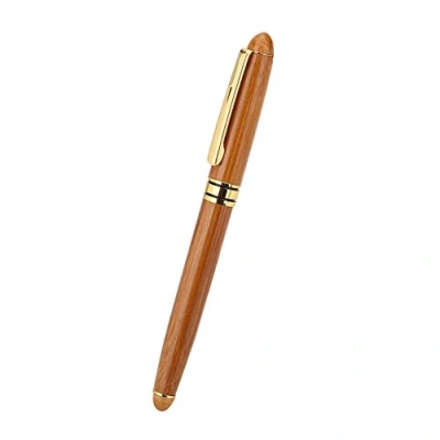 Immagine di Akozon Penna Stilografica in Compensato di Bambù per Calligrafia a Manico Largo Punta Scalpello Scrittura Pennino Gotico Arabo Corsivo(written2.5mm)