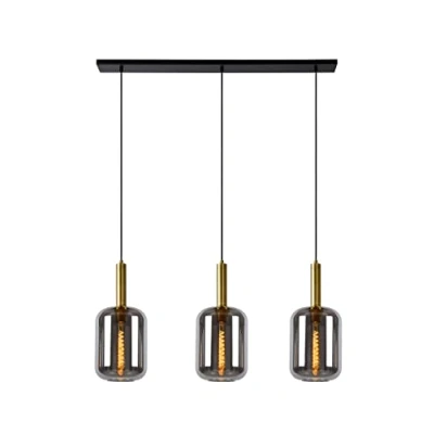 Immagine di Lucide Lampada a sospensione Joanet con vetro fumè 3 luci