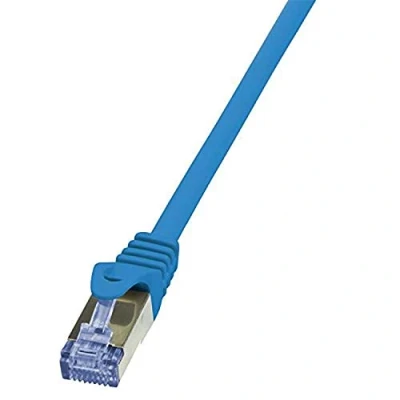Immagine di LogiLink CQ3046S RJ45 cavo di rete, patch CAT 6A S/FTP 1.50 m Blu Ritardante fiamma, con protezione 1 pz.