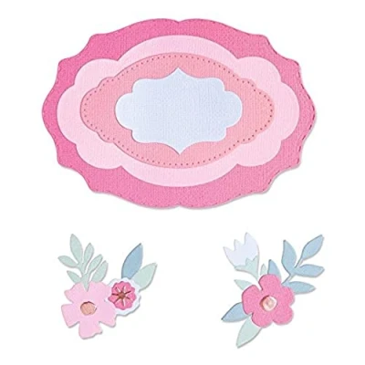 Immagine di Sizzix Framelits Set di Fustelle, 11 Pezzi, stratificate Jessica Scott, 665482, Etichette a Strati, One Size