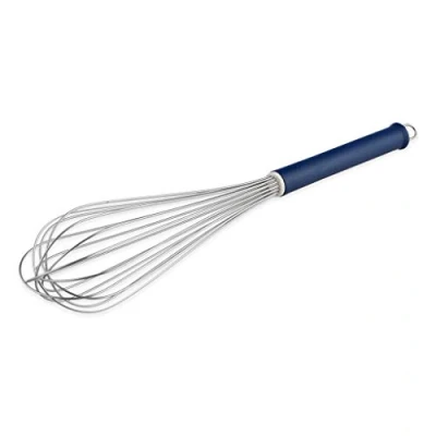 Immagine di Thermohauser 5000145045 Frusta da Cucina in Acciaio Inossidabile, Lunghezza 40 cm, Manico plastica Blu e Gancio, con 16 Passanti, PA