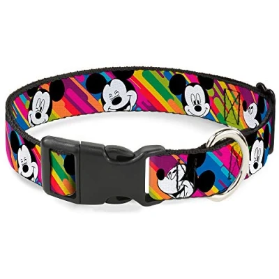 Immagine di Buckle Down Mickey Mouse Expressions Multicolor Bianco/Nero plastica clip Collare