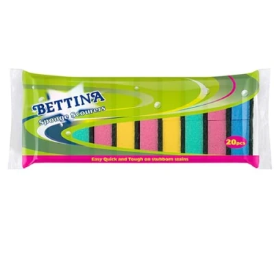 Immagine di HOMESmith Spugna abrasiva colorata Spugne per lavare e pulire piatti a due lati Assorbenti, antigraffio, riutilizzabili Confezione da 20
