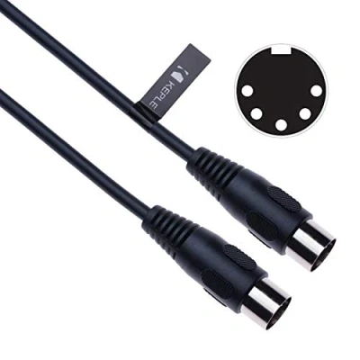 Immagine di Cavo MIDI 5 pin DIN Maschio Spina Connettore per Interfaccia midi, Tastiera Sintetizzatore Piano elettronica, Drum machine, Sequencer, Sampler, Campionatore, Processore d&#039;effetto, Pad Conrtoller 1m