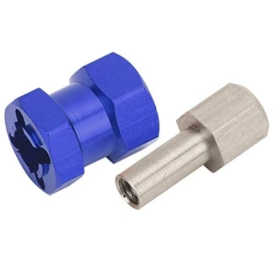 Immagine di Dilwe Adattatore Esagonale RC, in Metallo per con Ruota di Prolunga RC Compatibile D90 AX10 CC01 SCX10 F350(Blu)