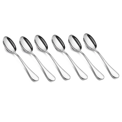 Immagine di HornTide 6 pezzi Tea Spoon Set dessert cucchiaio di caffè in acciaio inox lucidatura a specchio 5.5 Inch 14cm