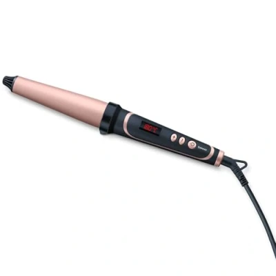 Immagine di Beurer HT 62 Ferro Arricciacapelli Conico con Rivestimento in Ceramica e Cheratina, Temperatura Regolabile Guanto Resistente al Calore Incluso
