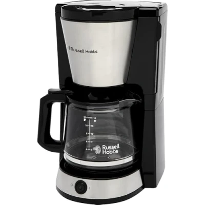 Immagine di Russell Hobbs 27400 56 Macchina Caffè Americano, con filtro, 1.25 l, 10 tazze, Mantenimento Caldo 40 min, Funzione Pausa e Versamento, Pulsante Brew Now, Illuminazione Blu, Heaton, Acciaio Inox