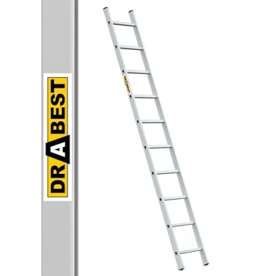 Immagine di DRABEST SCALETTE SERIE PRO 1x10 Scala Multiuso Pressopiegata in Alluminio 150kg Scaletta Pieghevole 40x271x5cm