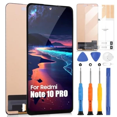 Immagine di Display per Xiaomi Redmi Note 10 Pro 4G M2101K6G LCD Schermo Max M2101K6I Sostituzione Touchscreen Digitizer Assemblea con Riparazione Kit