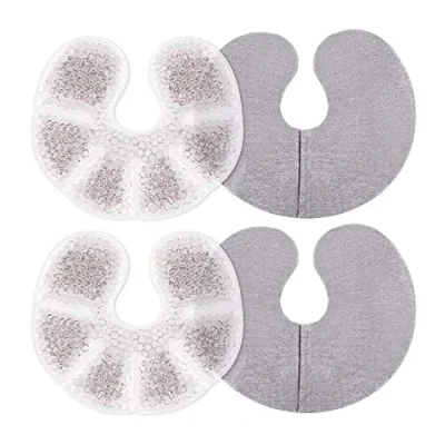 Immagine di Navaris Set 2x Cuscinetto Caldo/Freddo Sacchetto Impacco Hot &amp; Cold per Allattamento Seno Materno Supporto Tiralatte con Foderine Cotone Grigio