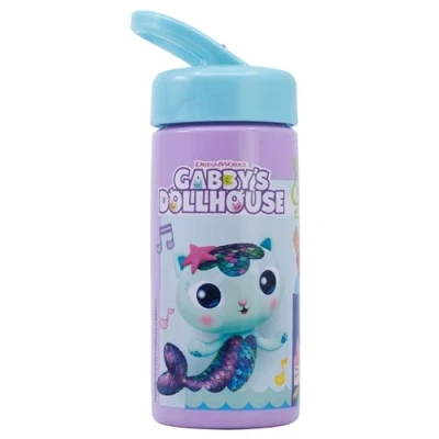 Immagine di Stor Gabby&#039;s Dollhouse Borraccia sportiva con cannuccia e manico da 410 ml, rosa chiaro, Estándar, Casual