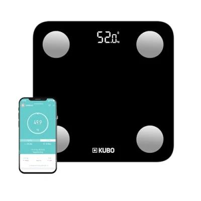 Immagine di Kubo Bilancia per grasso corporeo, da bagno digitale intelligente, Bluetooth, 13 monitor di composizione corporea