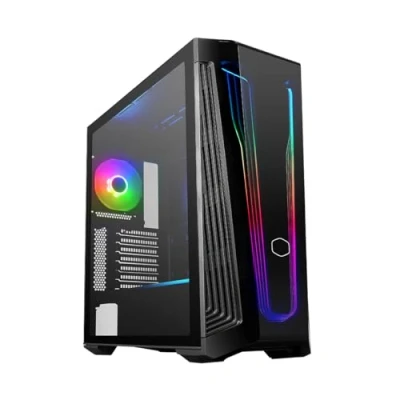 Immagine di Cooler Master MasterBox 540 Case PC Gaming ARGB ATX, Chassis Mid Tower, Pannello Laterale in Vetro Temperato, 1x120mm Ventola SickleFlow ARGB, Flusso Aria Multi Configurazione, Controller Incl.