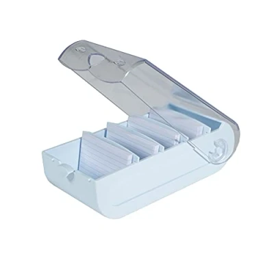 Immagine di Exacompta Rif.5336223D 1 learning box BUNNYBOX A8 dimensioni 19,5 x 10 6,2 cm colore blu pastello/cristallo capacità fino a 650 carte in formato