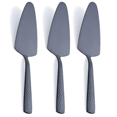 Immagine di FULLYWARE Set di 3 spatole per torta da 23,9 cm, in acciaio INOX resistente, finitura satinata, colore: nero opaco