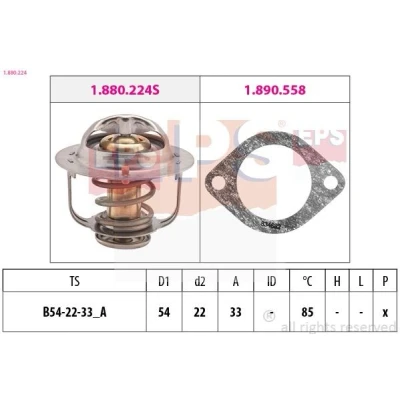 Immagine di EPS 1.880.224 Termostato motore 85 54 Made in Italy OE Equivalent con guarnizione OPEL: Corsa B Hatchback, Astra F Caravan, Vectra SW