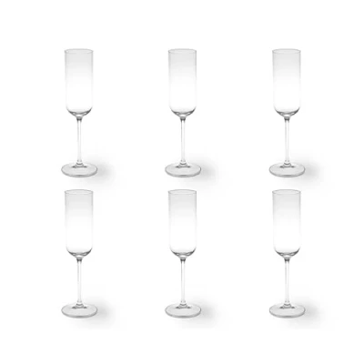 Immagine di Excelsa Nordic Set 6 Flute Trasparenti, Vetro, Capacità 210 Ml.