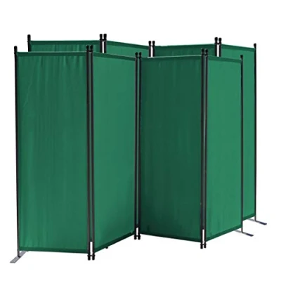 Immagine di QUICK STAR 2 Pezzi Paravento da Giardino 220 x 165 cm 4 parti pieghevole Divisorio in Tessuto Balcone Protezione della Privacy Verde