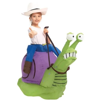 Immagine di AirSuit® Travestimento da Lumaca Gonfiabile per Bambini Dimensioni 90 a 120 cm Realizzato in Poliestere Altamente Resistente Sistema di gonfiaggio Incluso Animale Gigante OriginalCup®